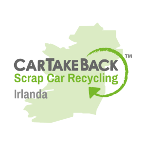 Logotipo y mapa de CarTakeBack Irlanda
