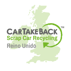 Logotipo y mapa de CarTakeBack Reino Unido